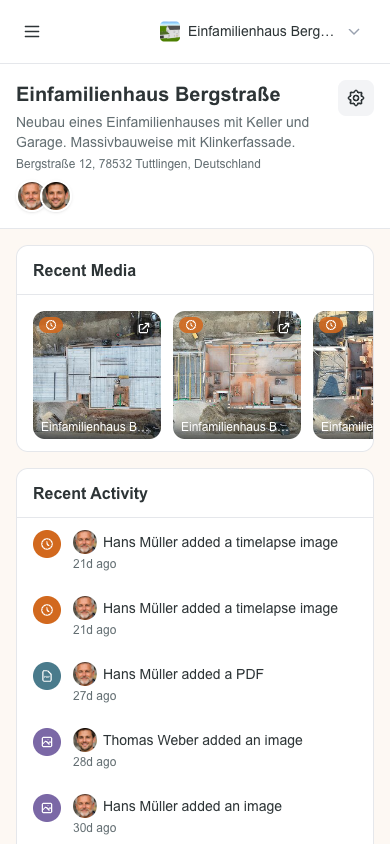 Project Dashboard — Mobile