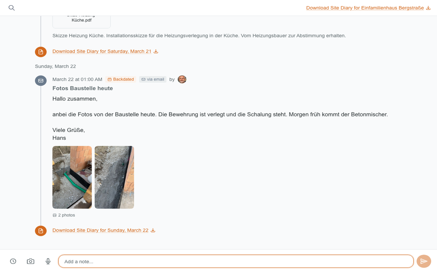 Email to Project