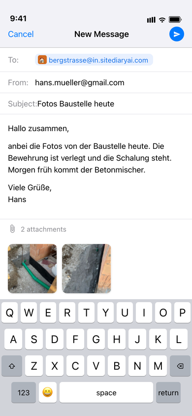 Email to Project — Mobile