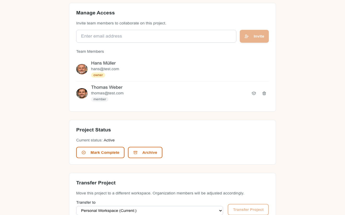 Project Sharing